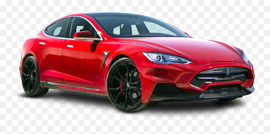 Red Tesla Model S Car Png Image - Tesla Car Png Emoji,Tesla Png