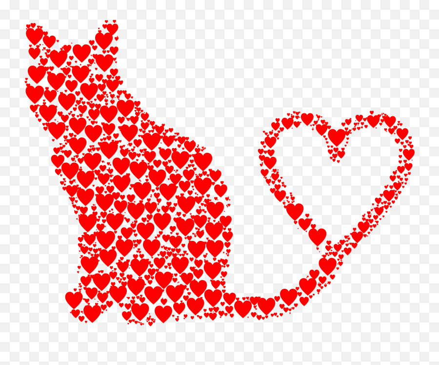 Heart Clipart Cat Heart Cat Transparent Free For Download - Cat Heart Clip Art Emoji,Heart Clipart