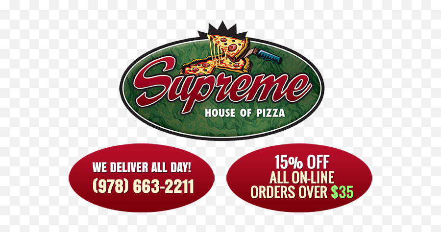 Supreme House Of Pizza Takeoutrestaurant Pizza Pasta Emoji,Supreme S Logo