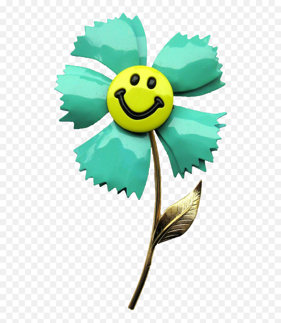 Vintage Smiley Face Flower Brooch From Jordyb On Ruby Lane Emoji,Smiling Face Clipart