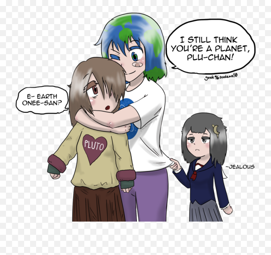 Earth - Chan X Pluto Earth Chan And Pluto Chan Full Size Emoji,Pluto Transparent Background