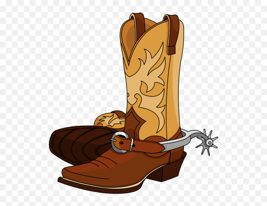 Cowboy Boot Sole Clipart - Cowboy Set Transparent Cartoon Cowboy Boot Hat Cartoon Emoji,Cowboy Boots Clipart