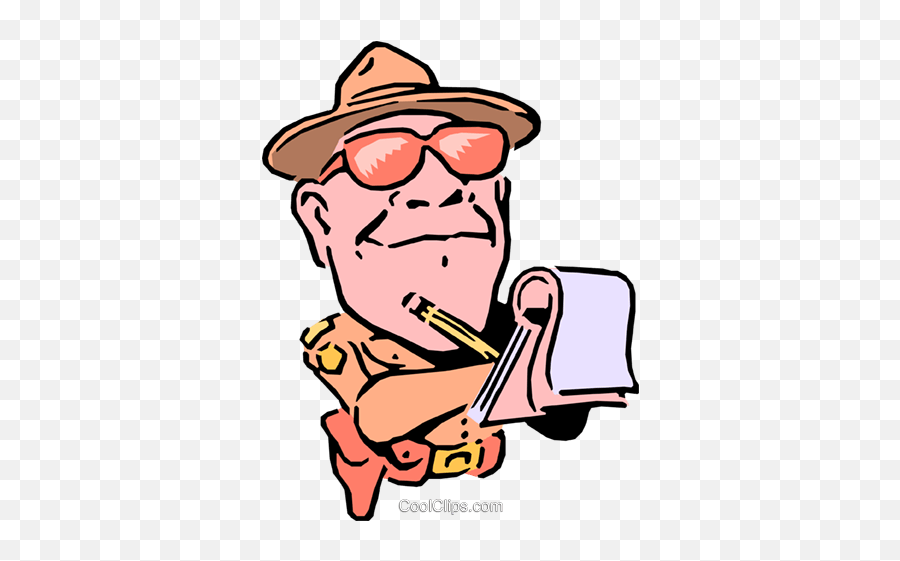 Cartoon Highway Patrolman Royalty Free Vector Clip Art - Costume Hat Emoji,Highway Clipart