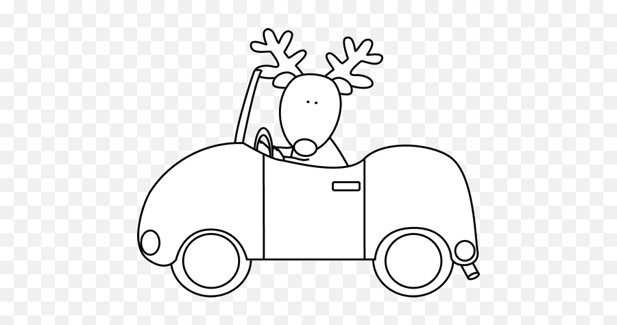 Free Black And White Car Pictures - Christmas Car Black And White Emoji,Car Clipart Black And White