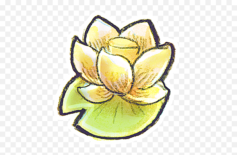 Crayon Lotus Flower Icon Png Clipart - Icon Png Bunga Teratai Emoji,Lotus Flower Png