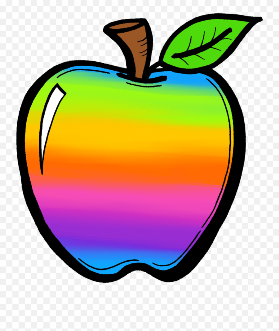 Rainbow Apple Clipart Transparent Png - Rainbow Apple Minecraft Emoji,Apple Clipart