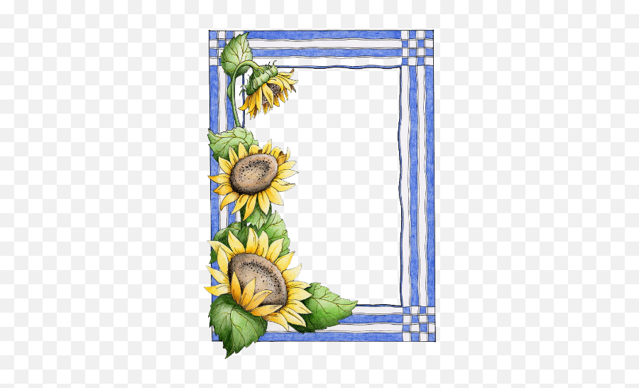 Sunflower Art Borders And Frames - Page Border Design Sunflower Emoji,Sunflower Border Clipart