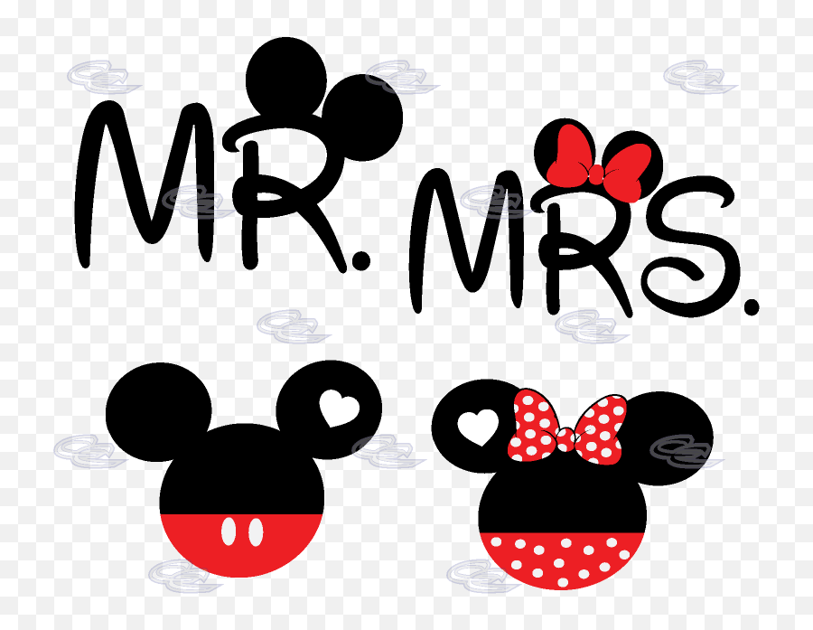 Free Mickey And Minnie Mouse Silhouette Download Free - Mr Mrs Mickey Emoji,Mickey Mouse Head Clipart