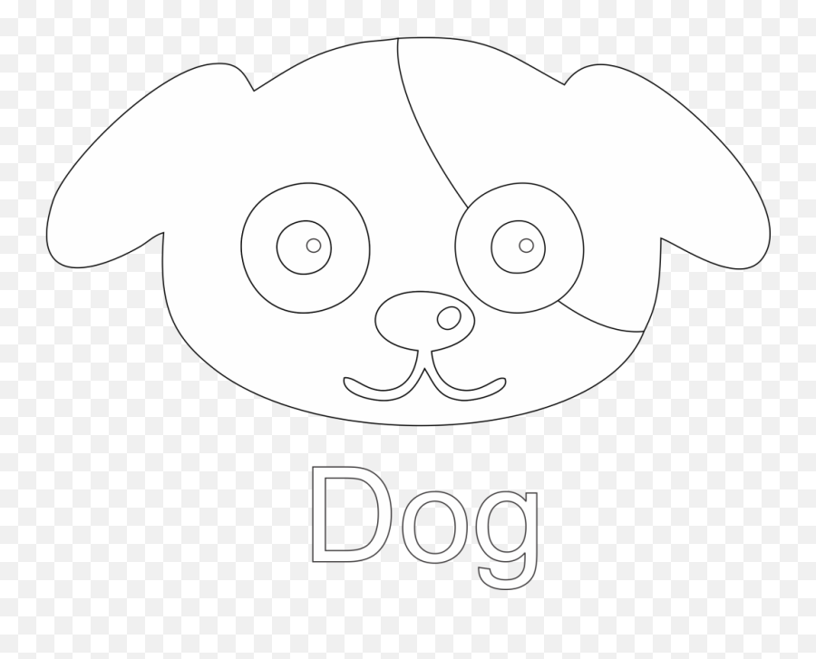 Dog Face Line Art Black White Image - Dot Emoji,Dog Face Clipart Black And White