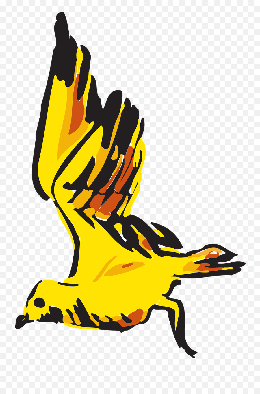 Birdflyingyellowwingsfeathers - Free Image From Needpixcom Emoji,Birds Flying Clipart