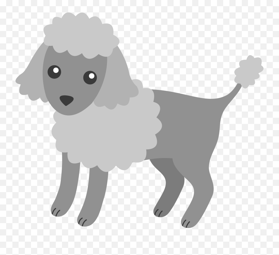 Fluffy Grey Poodle Puppy Free Clip Art - Transparent Poodle Clipart Emoji,Poodle Clipart