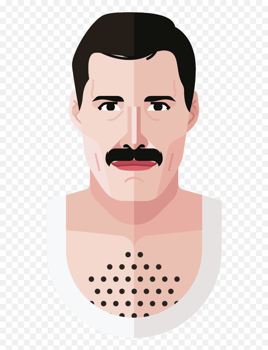 Freddie Mercury Head Cartoon - For Adult Emoji,Freddie Mercury Clipart