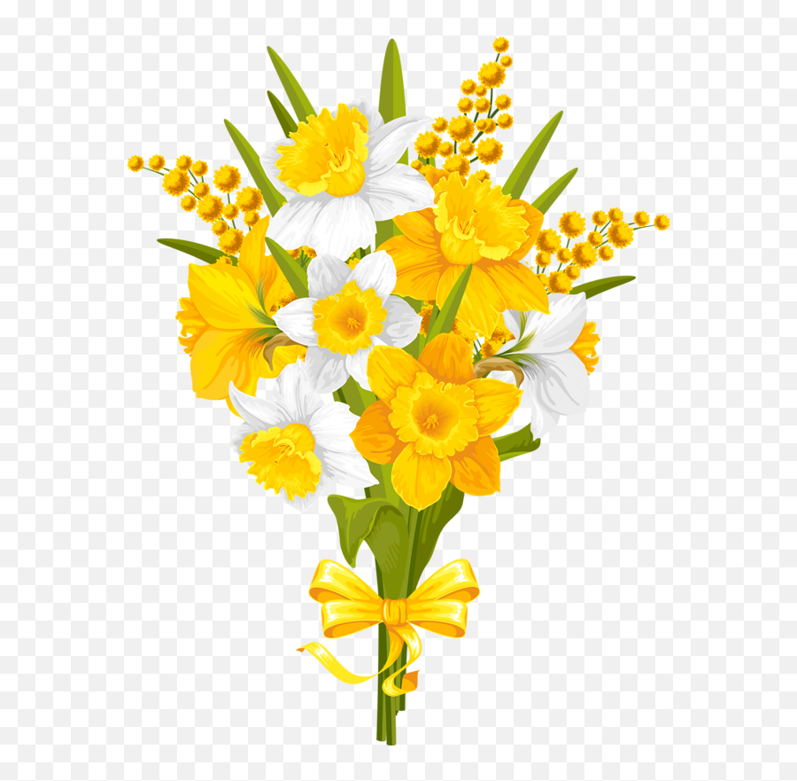 Pin - Flowers Bouquet Illustration Daffodil Emoji,Daffodil Clipart