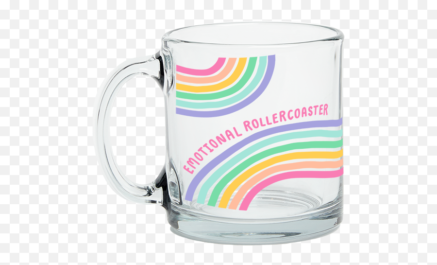 Emotional Rollercoaster Glass Mug Emoji,Roller Coaster Transparent