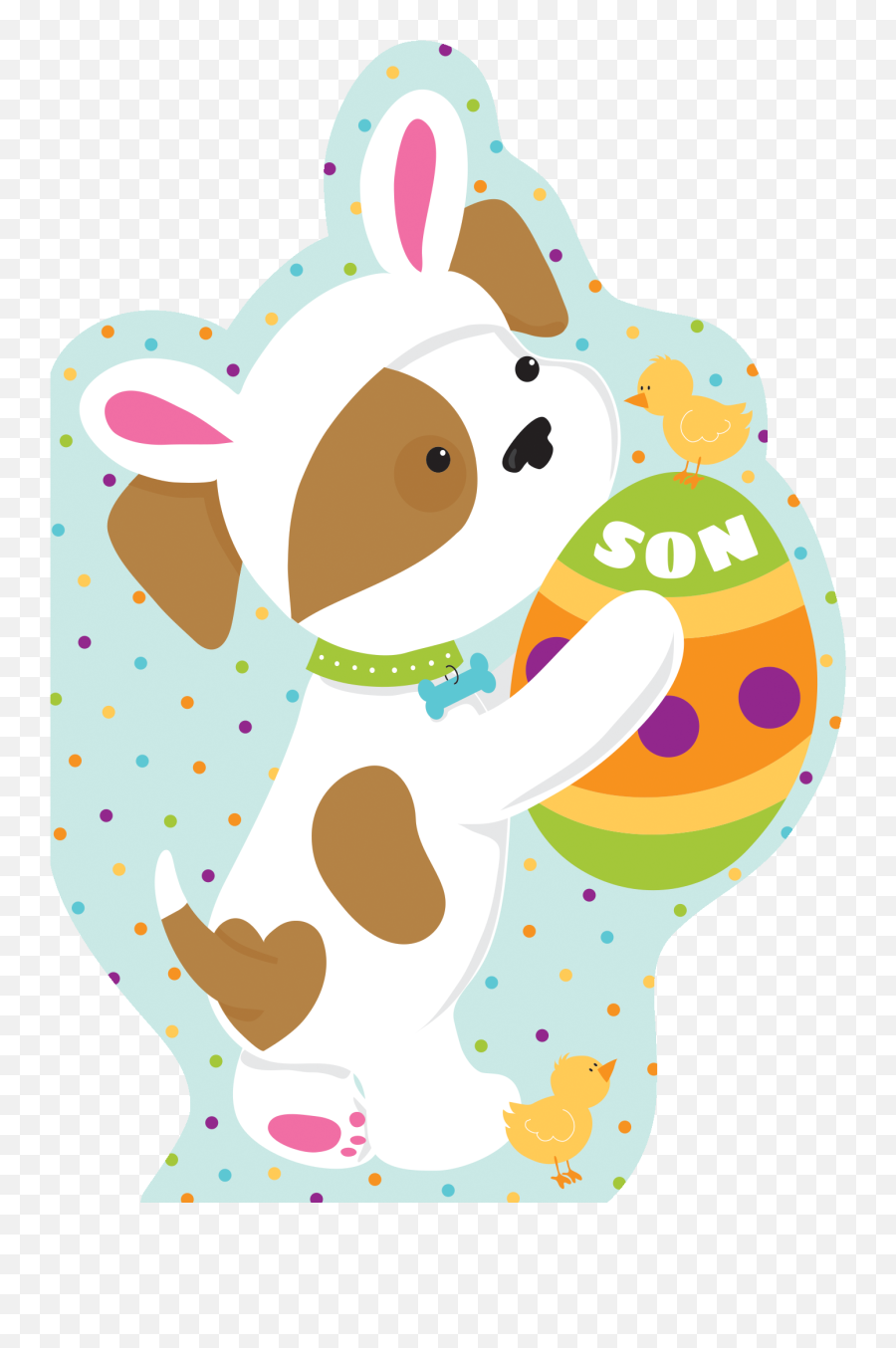 Easter Card Son Brown Spotted Puppy - Dot Emoji,Rosh Hashanah Clipart
