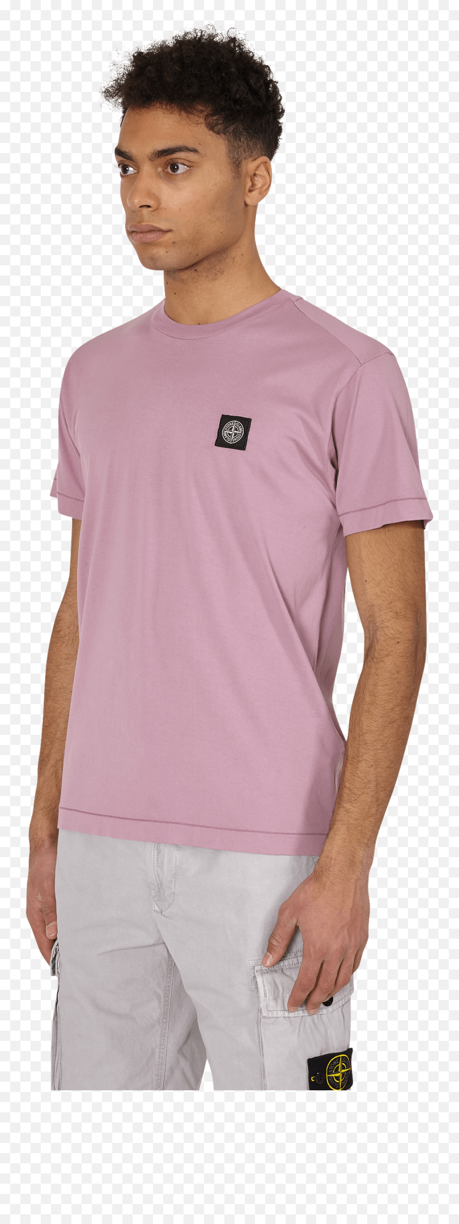 Stone Island Pink Logo T Shirt - Short Sleeve Emoji,Stone Island Logo