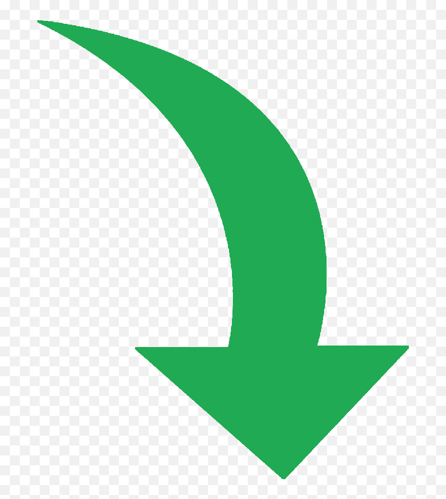 Green - Transparent Background Green Curved Arrow Emoji,Green Arrow Png
