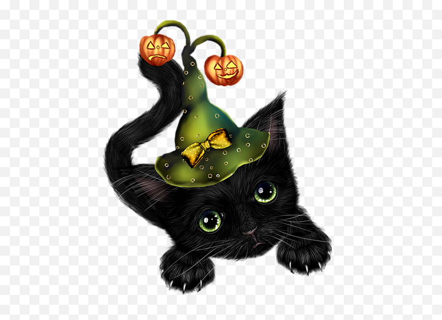 Tube Halloween Chat Noir Png - Black Cat Clipart October Emoji,Halloween Cat Clipart