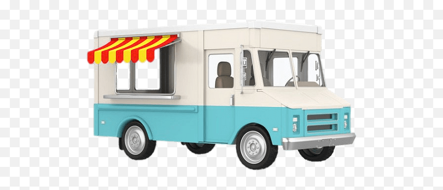White And Blue Food Truck Transparent Png - Stickpng Food Truck Emoji,Truck Png