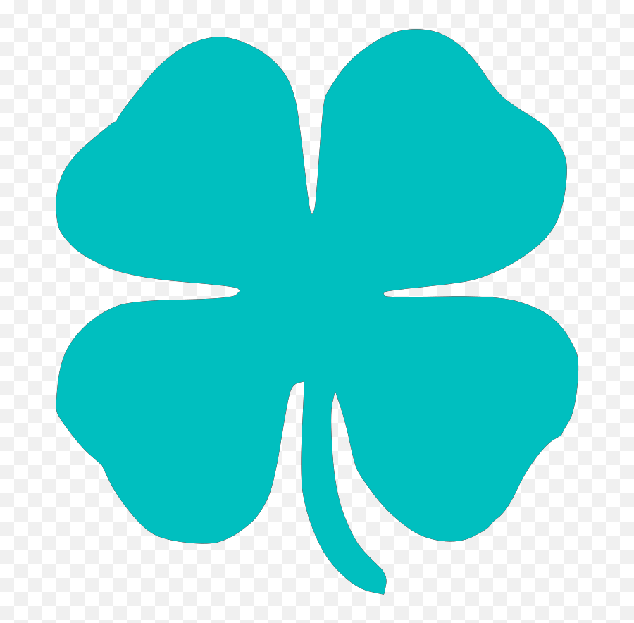 Four Leaf Clover Blue Png Transparent - Blue Four Leaf Clover Clip Art Emoji,4 Leaf Clover Clipart