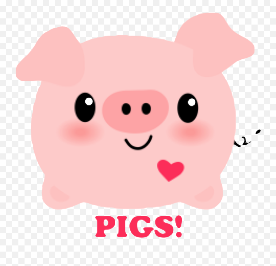Pig Pink Cute Kawaii Heart Mud Dirty Pork Oink Animal Emoji,Cute Pigs Clipart