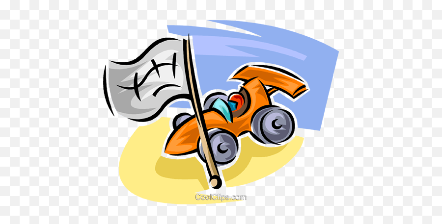 Race Car And Flag Royalty Free Vector Clip Art Illustration Emoji,Race Flags Clipart