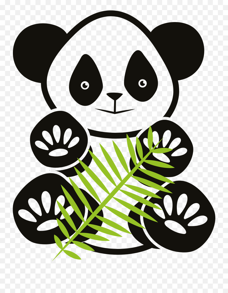 Panda With Bamboo Clipart - Dot Emoji,Bamboo Clipart