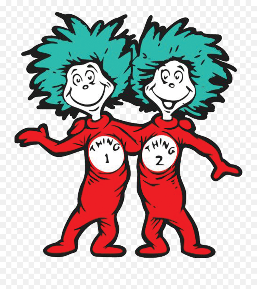 Thing 1 And Thing 2 Drawing Clipart - Thing 1 And Thing 2 Emoji,Thing 1 And Thing 2 Png
