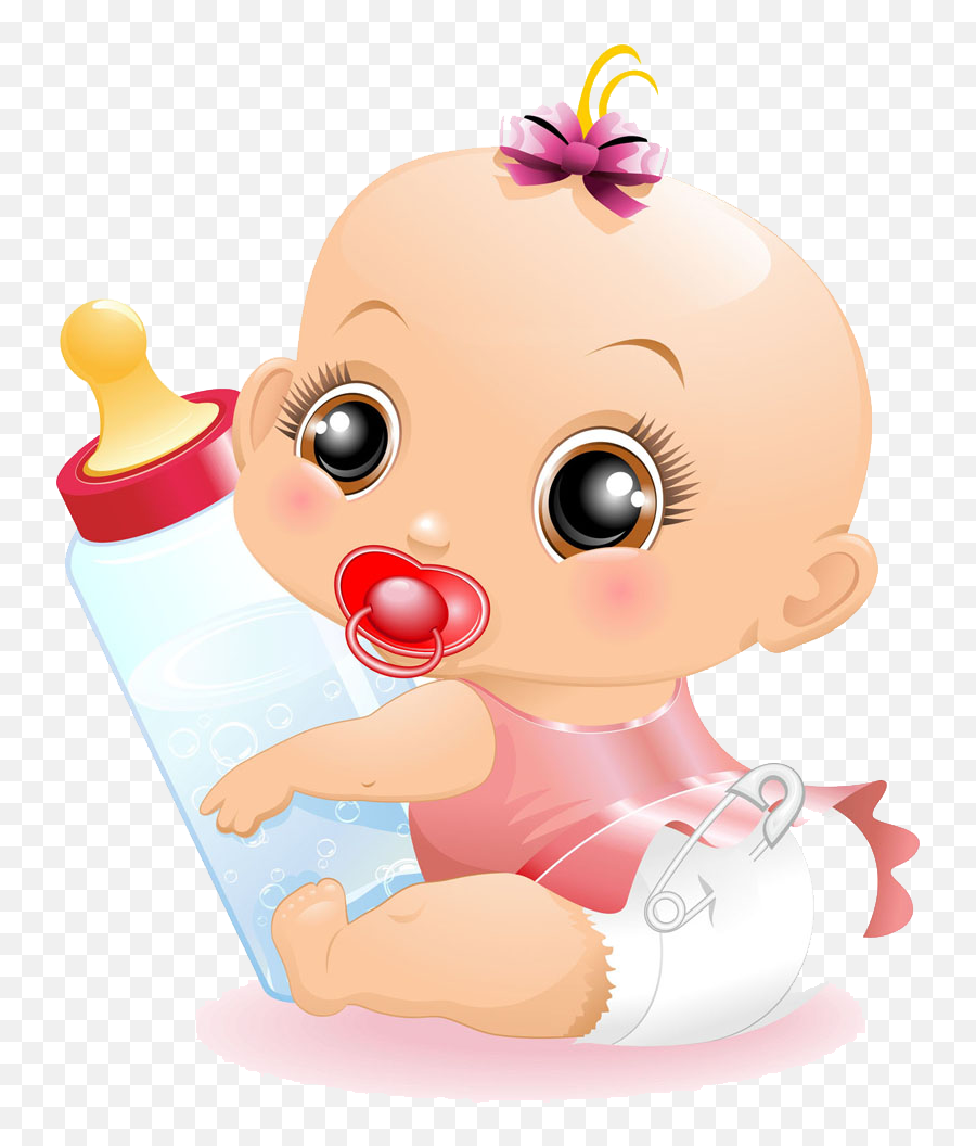 Download Baby Food Infant Bottle Child Free Clipart Hq - Baby With Feeding Bottle Cartoon Emoji,Baby Bottle Clipart