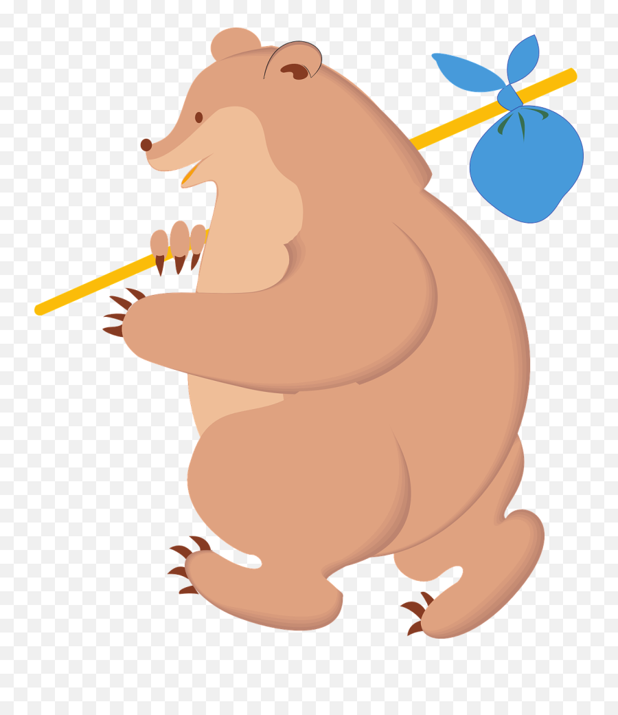 Bear Walking Travel Pack Knapsack - Knapsack Clipart Emoji,Pack Clipart