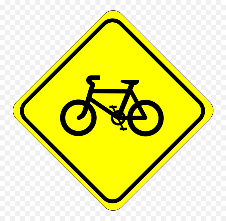Free Clip Art Roadsign Watch For Bicycles By Anonymous - Bicycle Sign Emoji,Watch Clipart