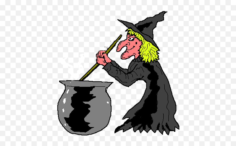 Witch Cauldron Clipart - Witch With Cauldron Clipart Emoji,Cauldron Clipart
