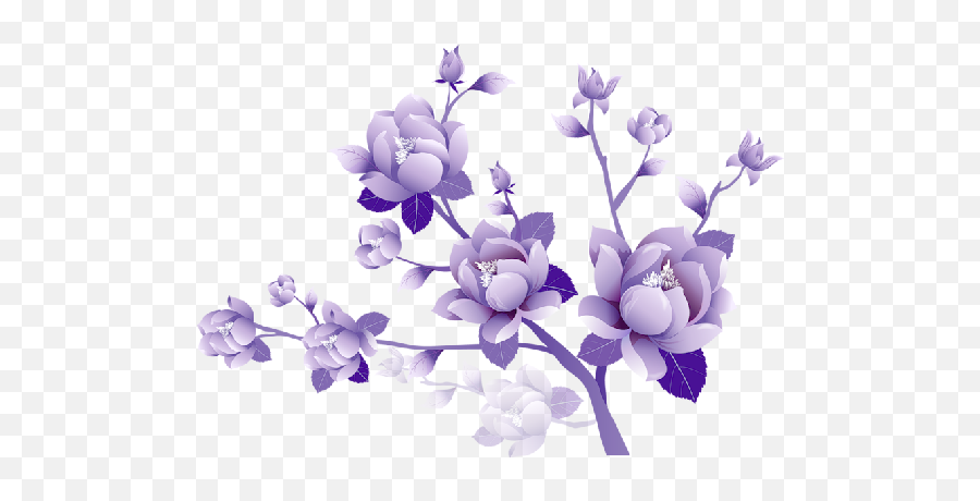 Purple Flowers Clip Art Transparent Png - Purple Flowers Clipart Emoji,Purple Flower Clipart