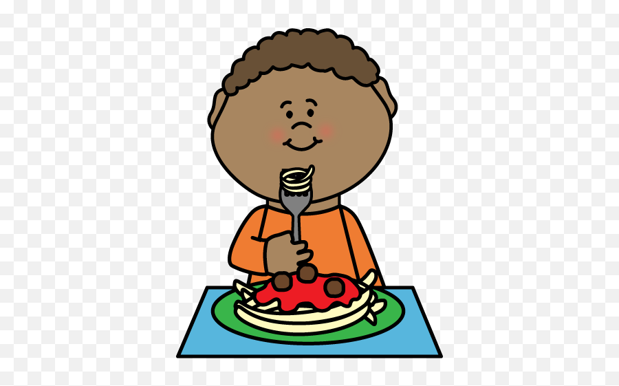 Boy Eating Spaghetti Clip Art - Eat Dinner Clip Art Emoji,Eating Clipart