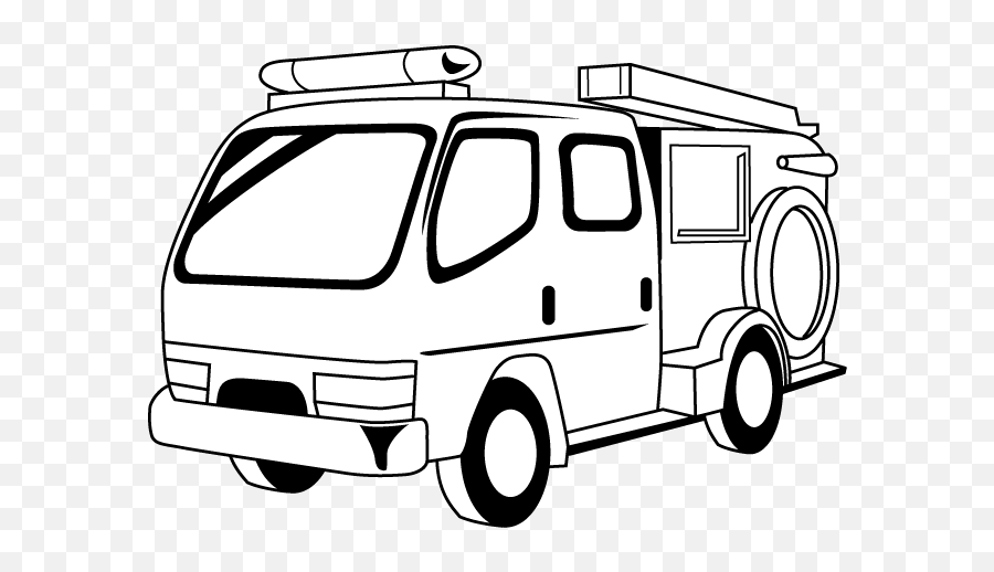 Fire Truck Clipart Black And White Emoji,Firetruck Clipart Black And White