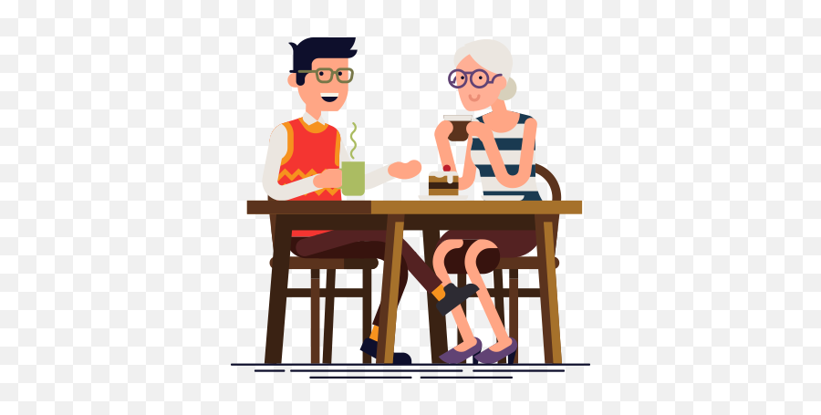 Paying For Assisted Living Emoji,People Sitting At Table Png