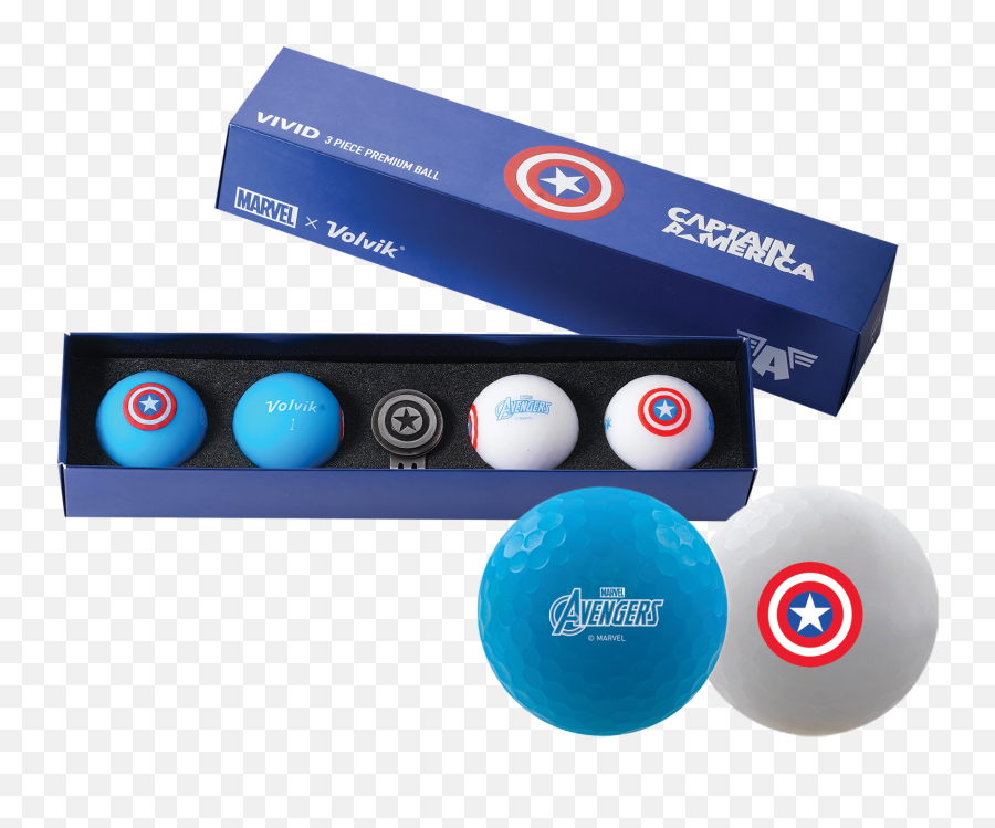 Captain America Marvel X Volvik Golf Pack Emoji,Capitan America Logo