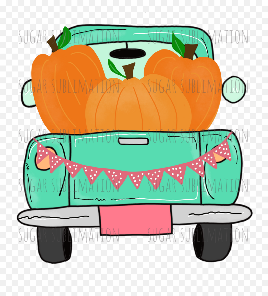 Mint Truck With Pumpkins - Sublimation Transfer Emoji,Utv Clipart