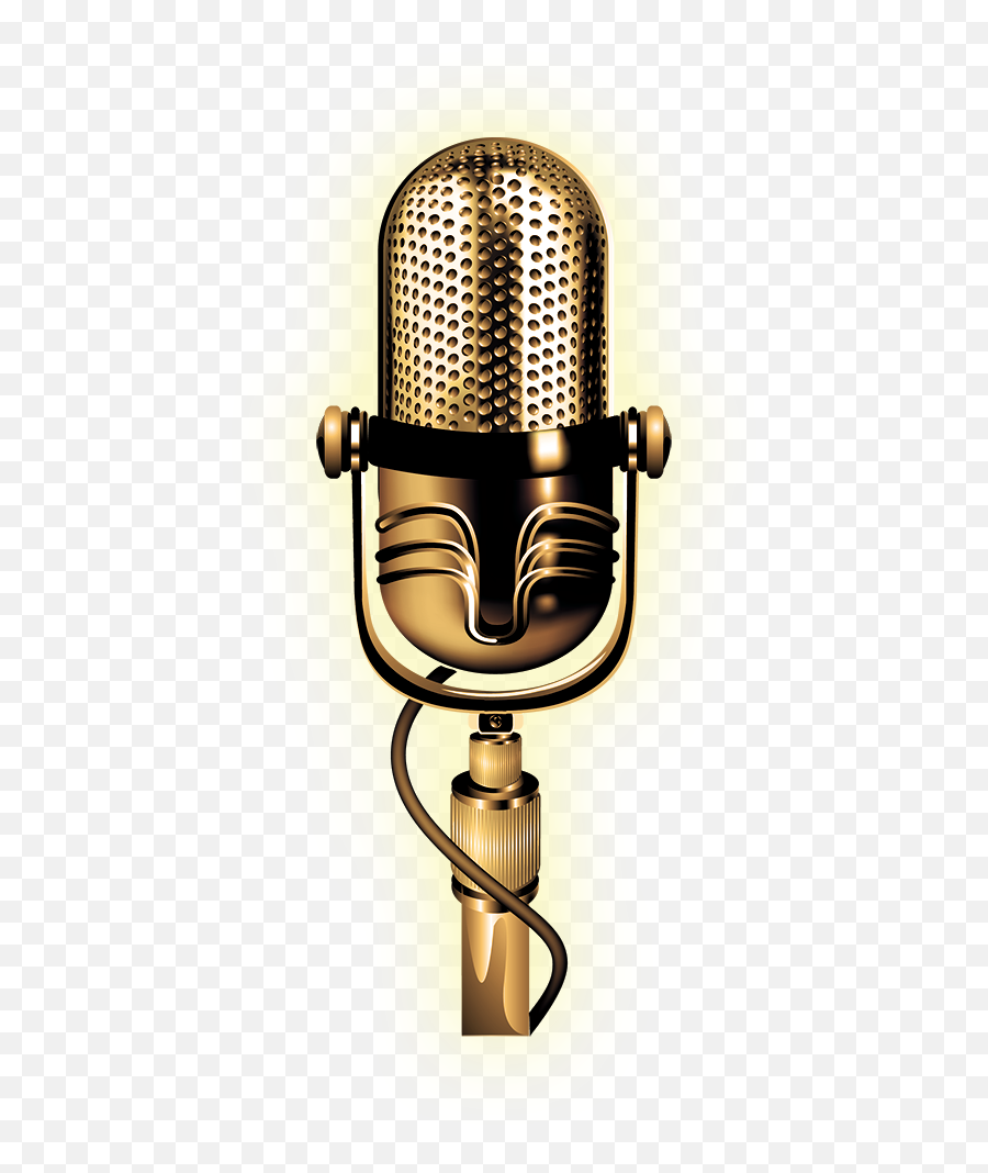 Microphone - Transparent Background Gold Mic Png Emoji,Microphone Png