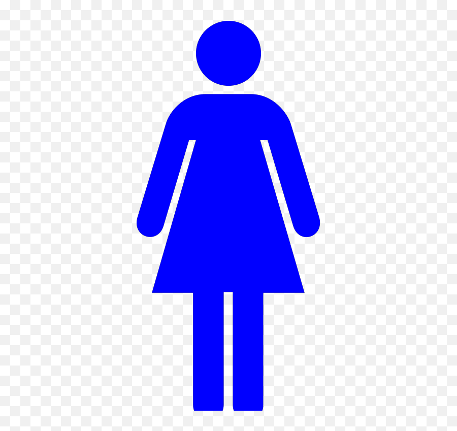 Blue Female Restroom Symbol Png Svg Clip Art For Web - Bathroom Woman Vector Emoji,Restroom Clipart