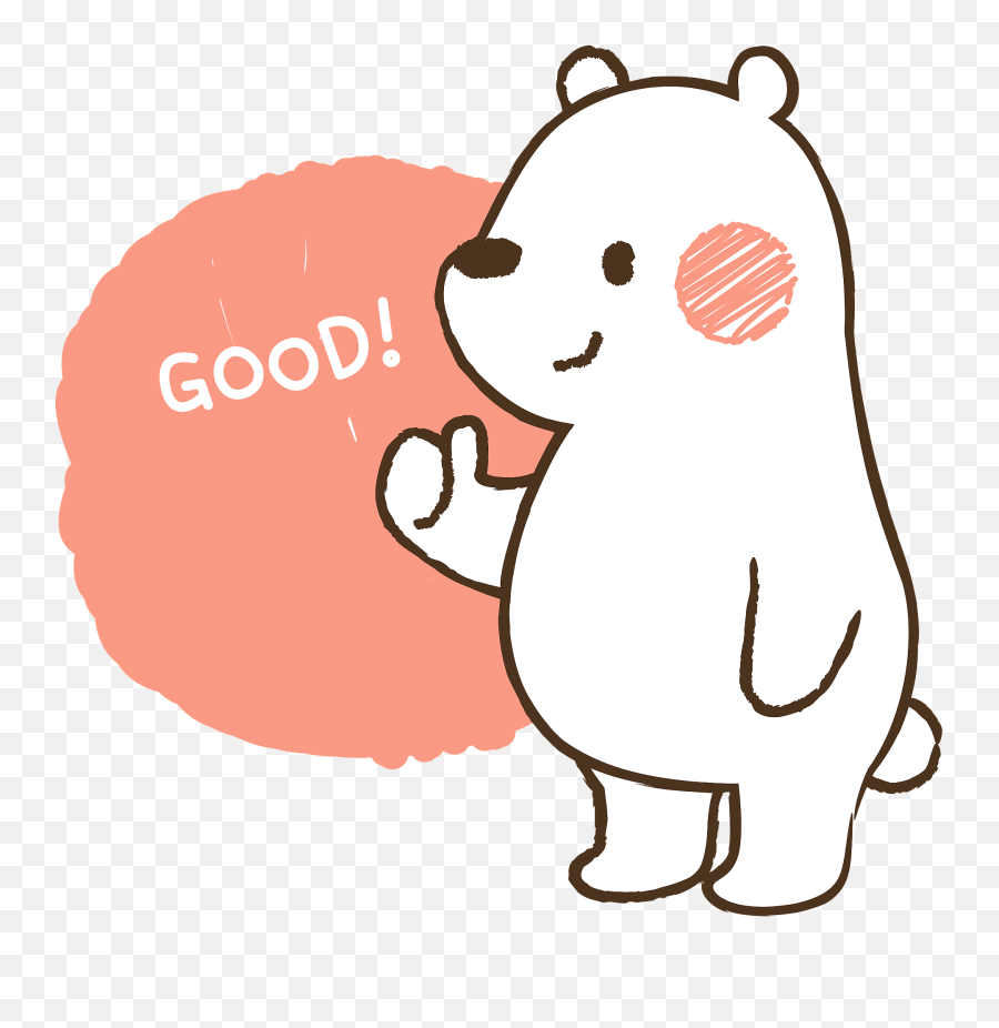 White Bear Saying Good Clipart - Good Clipart Emoji,Good Clipart