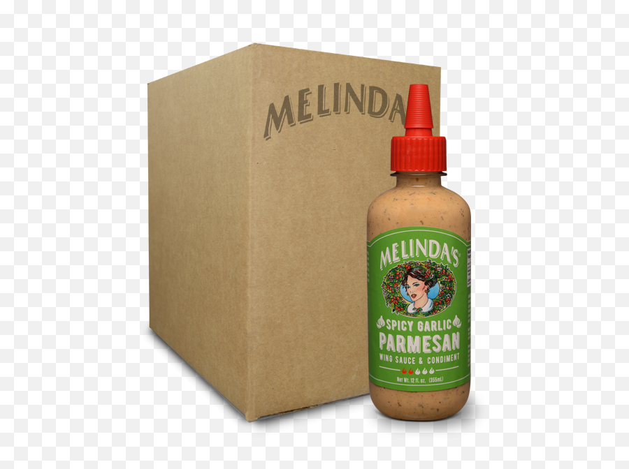 Melindau0027s Spicy Garlic Parmesan Wing Sauce U0026 Condiment 6 Pk Emoji,Cardboard Box Transparent Background