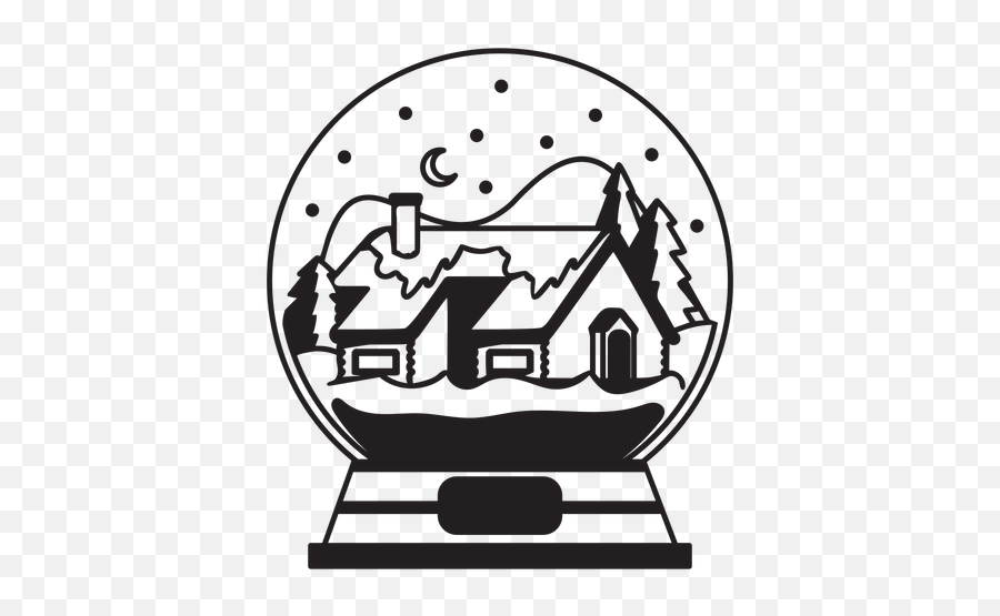 Winter House Snow Globe Stroke - Transparent Png U0026 Svg Dot Emoji,Snow Transparent