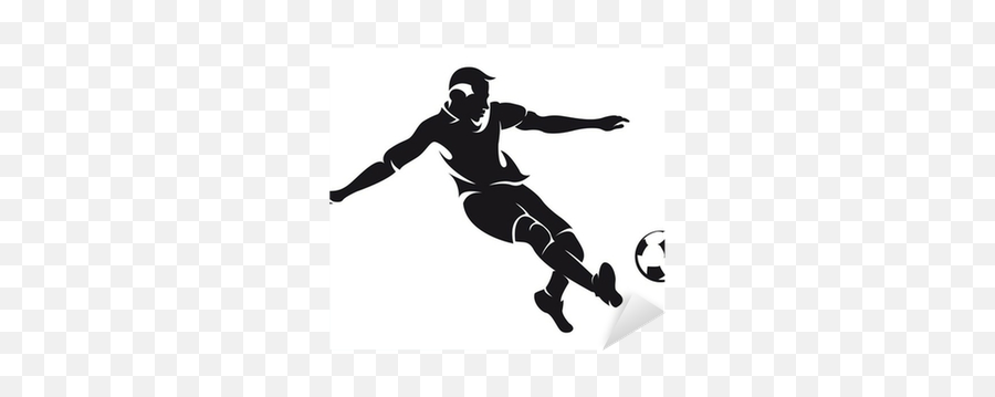 Vector Football Soccer Player Silhouette With Ball Emoji,Football Player Silhouette Png