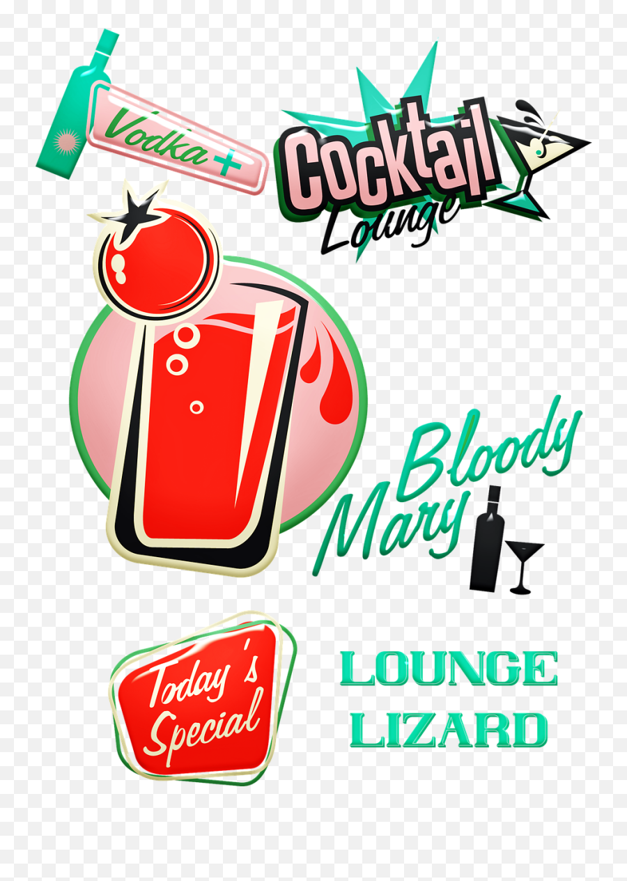 Retro Cocktail Signs Bloody Mary - Free Image On Pixabay Emoji,Lizard Logo Drink