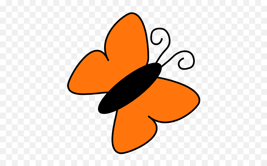 Light Orange Butterfly Clip Art At Clkercom - Vector Clip Orange Butterfly Clipart Emoji,Light Clipart