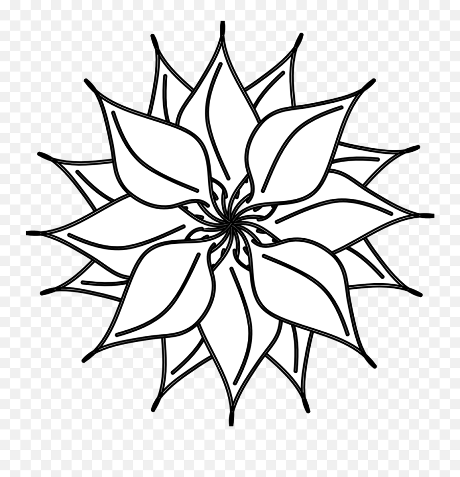 Flower Black And White Flowers Clipart - Flower Clipart Black And White Transparent Background Emoji,Flower Clipart Black And White