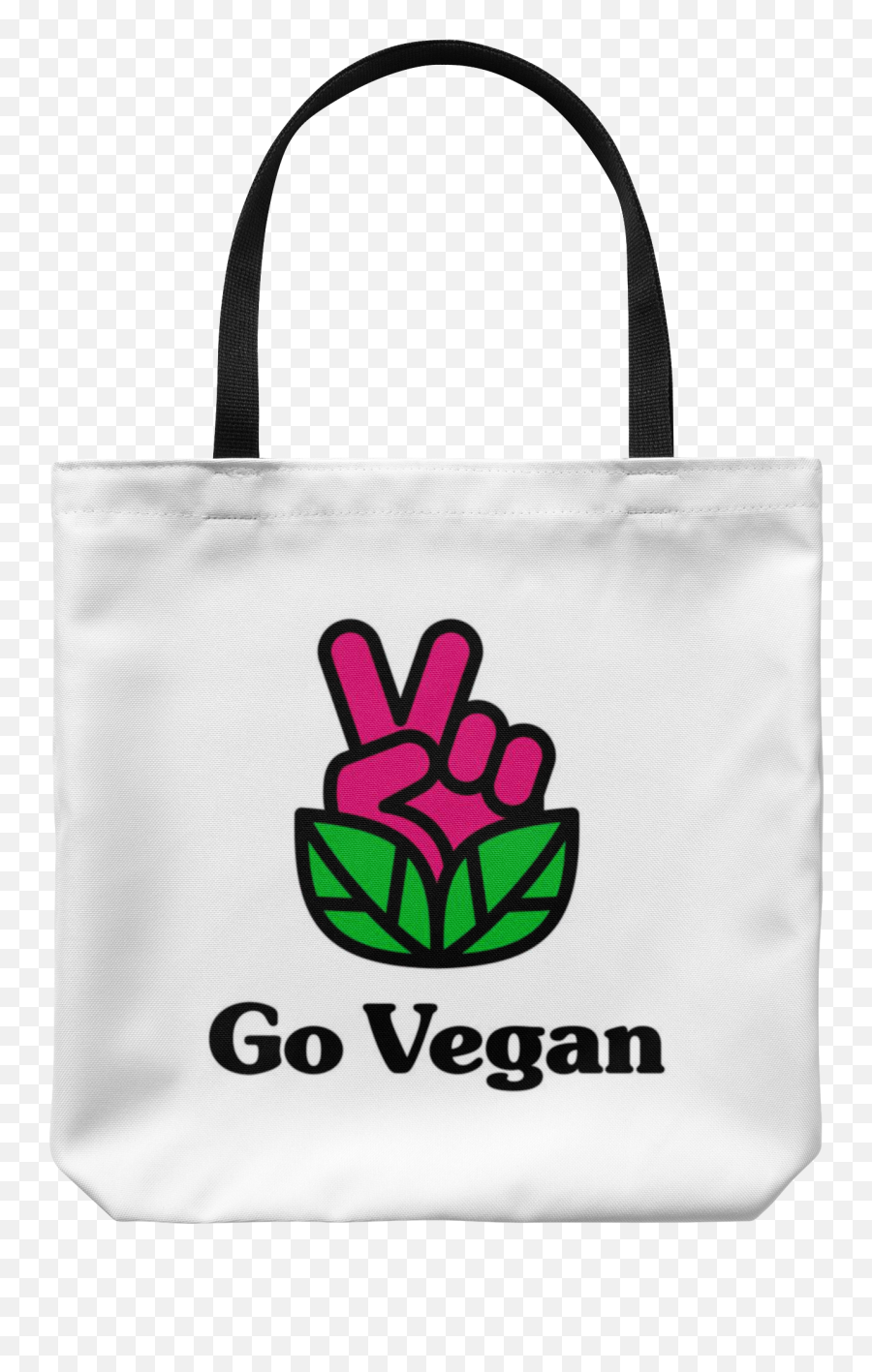 Go Vegan Revolution Logo With Text Tote - Veganism Emoji,Shopping Bags With Logo