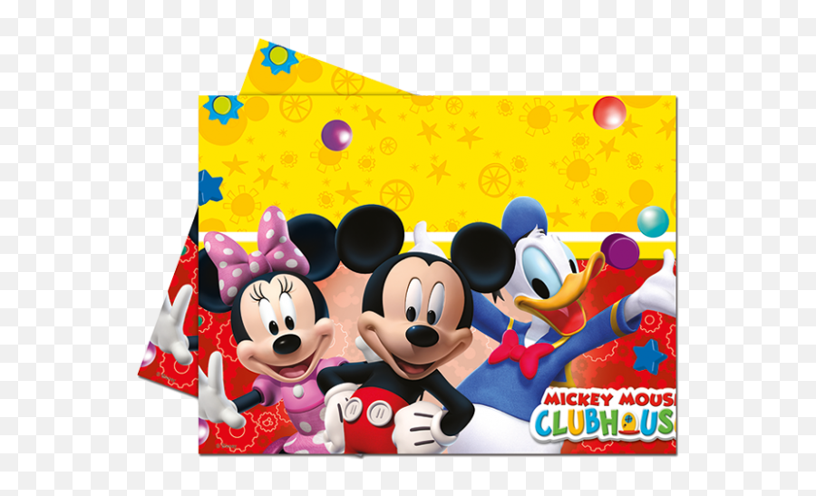 Download Mickey Mouse Clubhouse Plastic Tablecover - Mickey Mickey Mouse Clubhouse Yellow Background Emoji,Mickey Mouse Clubhouse Logo