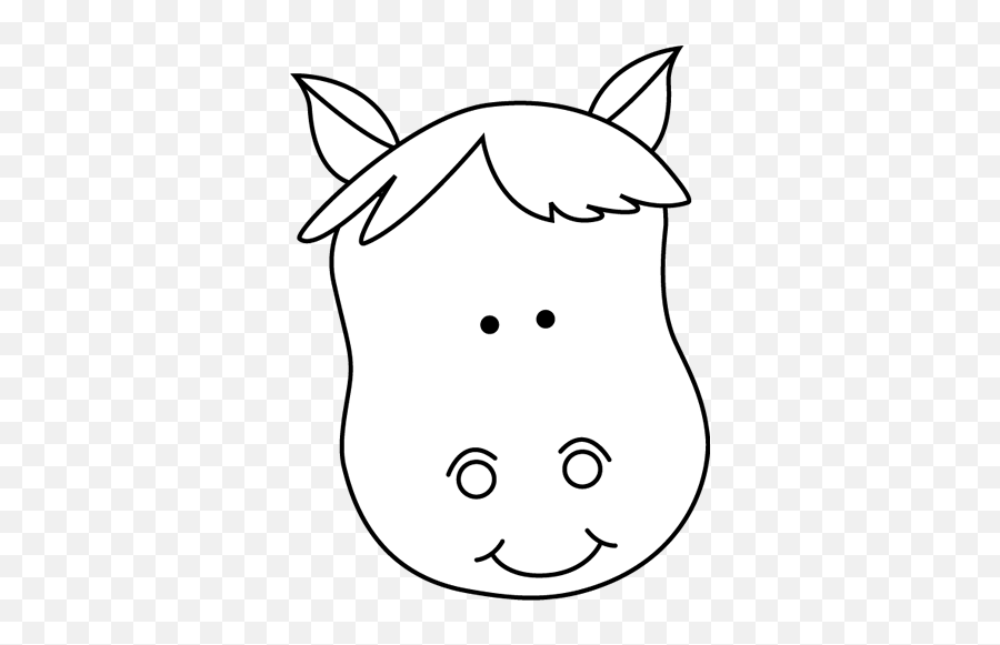 Horse Clip Art - Horse Images Horse Head Clipart Black And White Cartoon Emoji,Horse Clipart